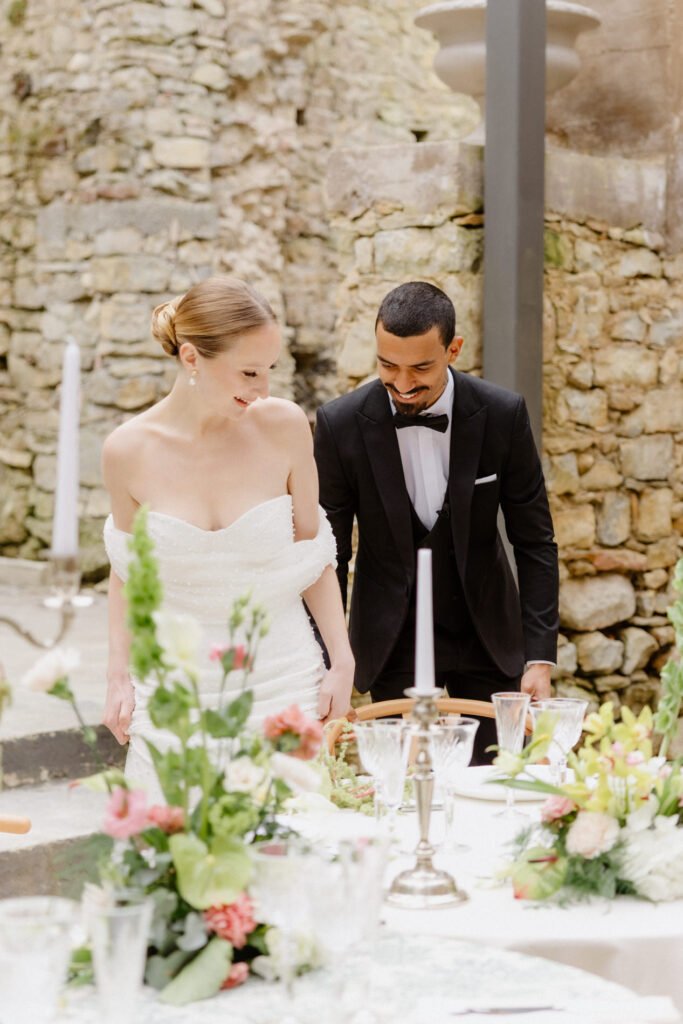 Candid moment during an editorial wedding near Toulouse