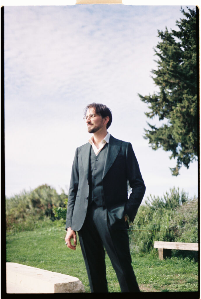 groom portrait on 35mm film in Avignon Provence