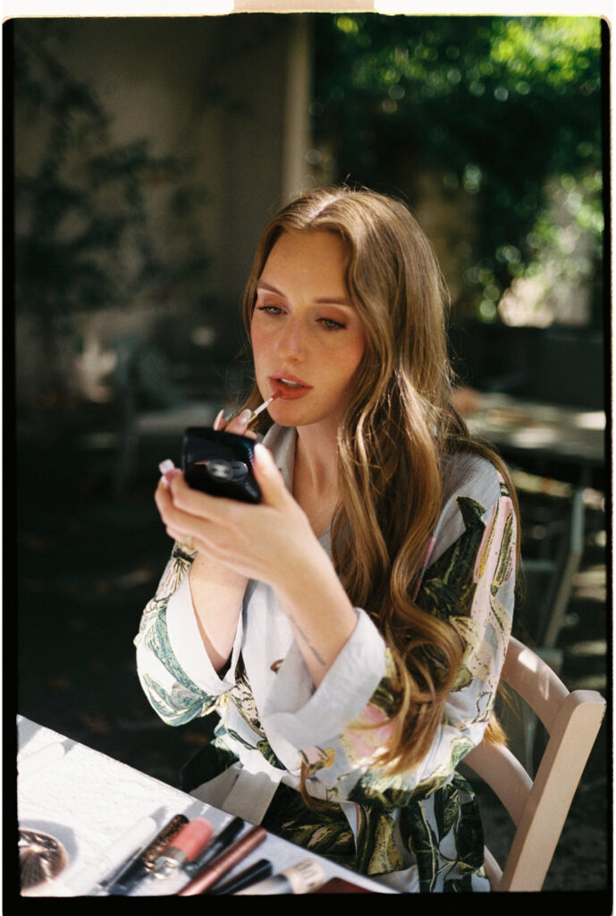 bride getting ready shot on 35mm film in Avignon